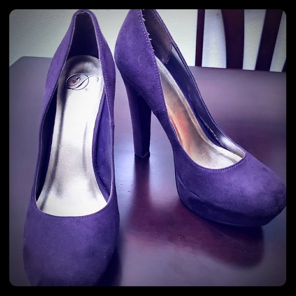 purple platform shoes